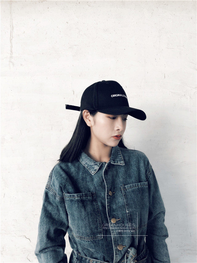 帽子女休闲韩版鸭舌帽春夏天黑色原宿百搭学生街头潮人遮阳棒球帽_7折