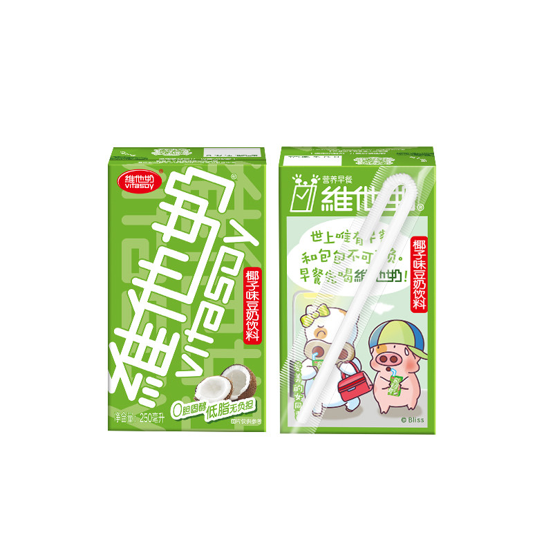 维他奶 椰子味豆奶饮料250ml*6盒/组新旧包装随机