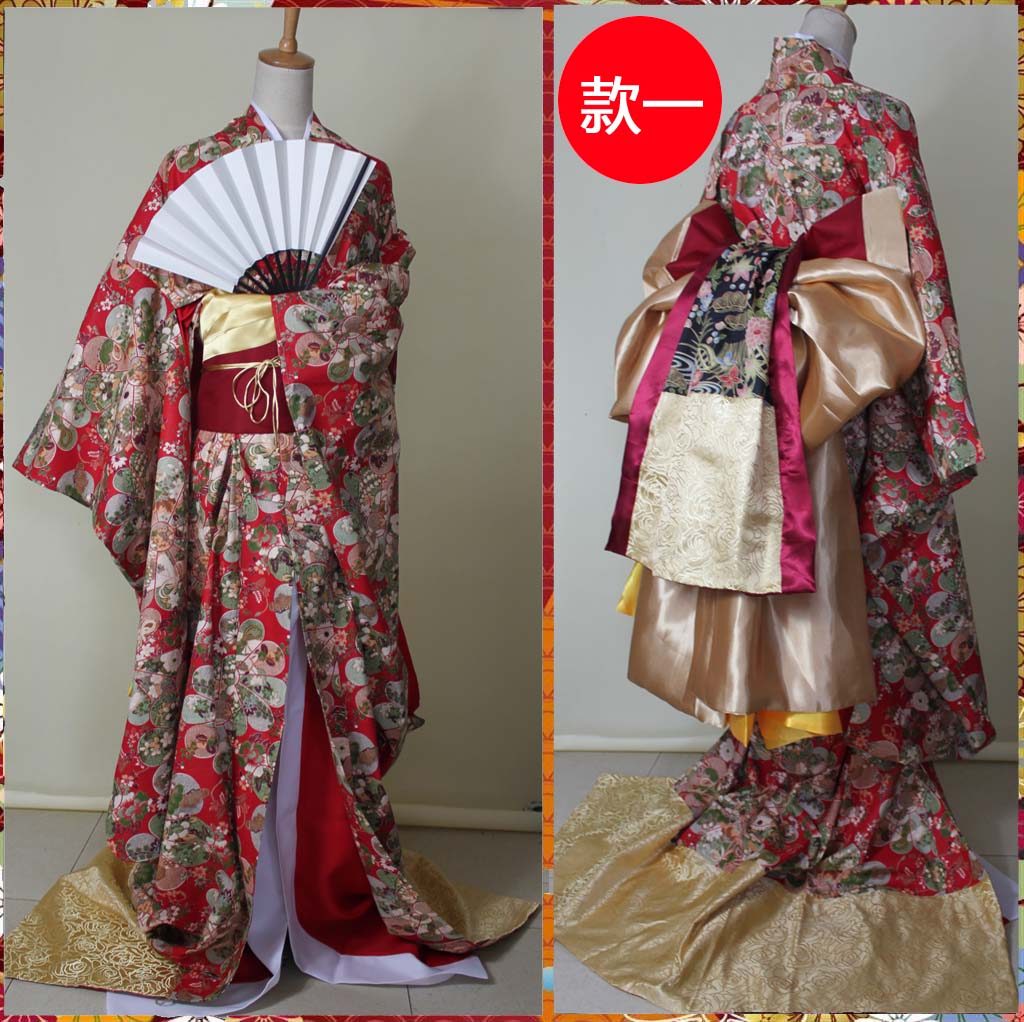 花魁cosplay女服装 日本浴衣大振袖和服十二单和服cos和服洋装