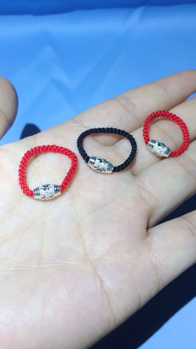 红绳戒指女 手工编织
