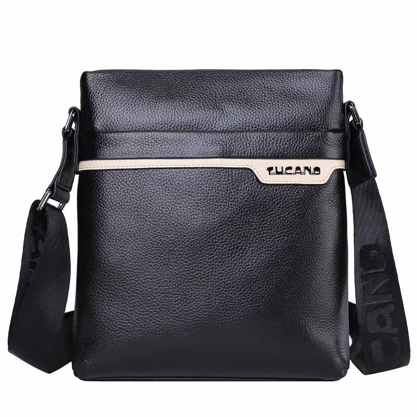 一折啄木鸟男包真皮_啄木鸟真皮男包竖款单肩包皮包头层牛皮休闲包