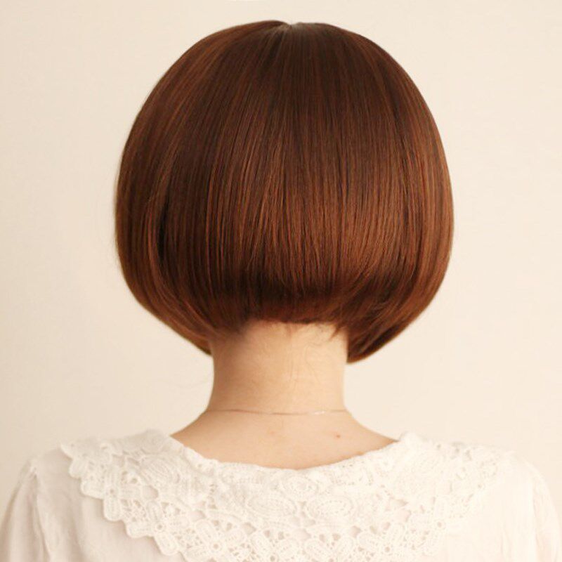 贝尔秀假发中分偏分短发女 短直发 bobo波波头lob内扣假发套韩国