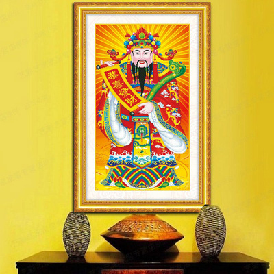 青飞5d精准聚宝财神爷十字绣文财神赐福恭喜发财元宝财神到包邮