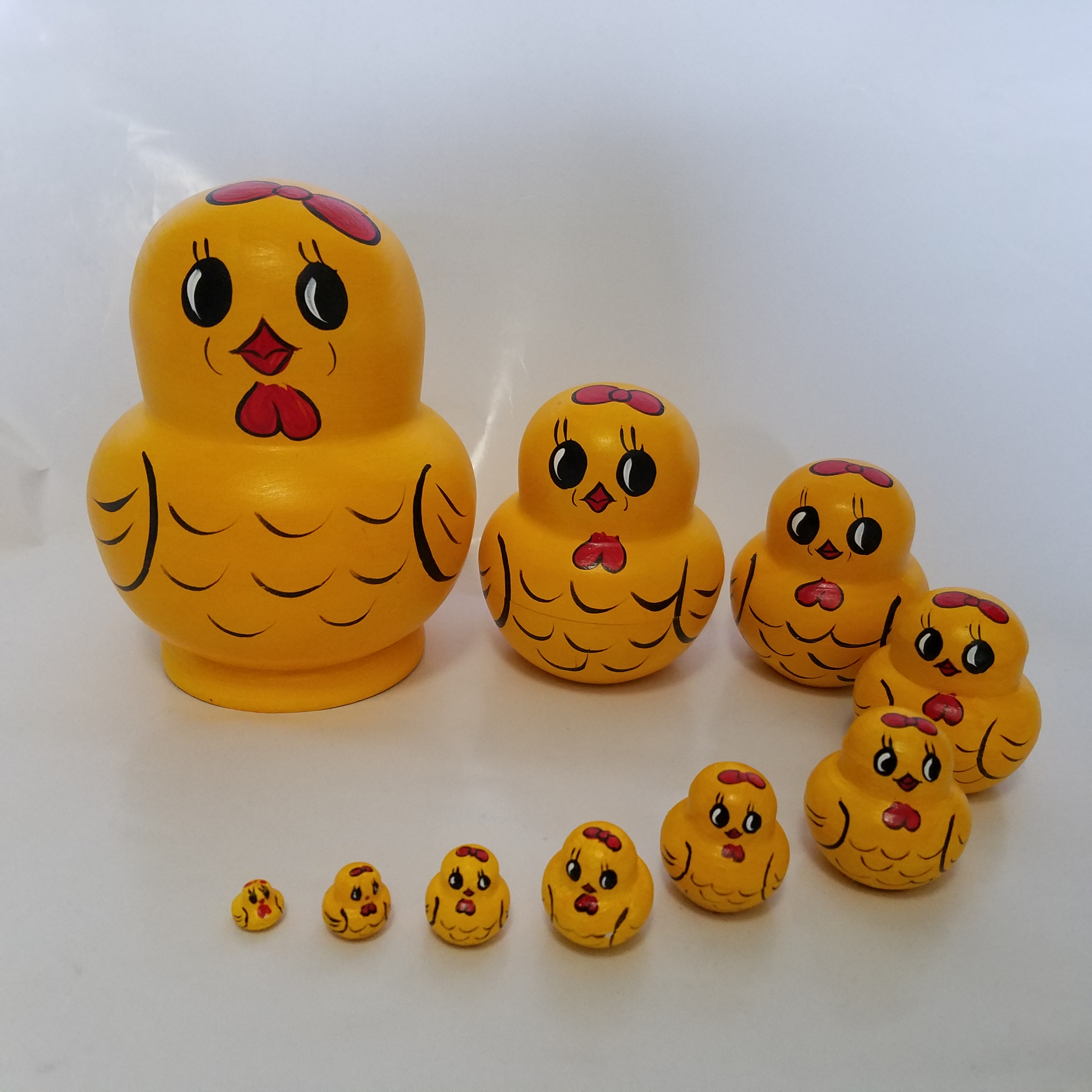 进口正品俄罗斯套娃5层招财猫 纯手工木制工艺品节日礼物摆件玩具