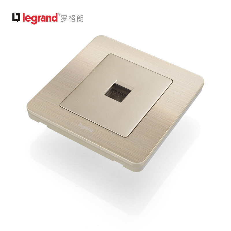 罗格朗开关插座面板逸典细金纹一位单电话语音86正品