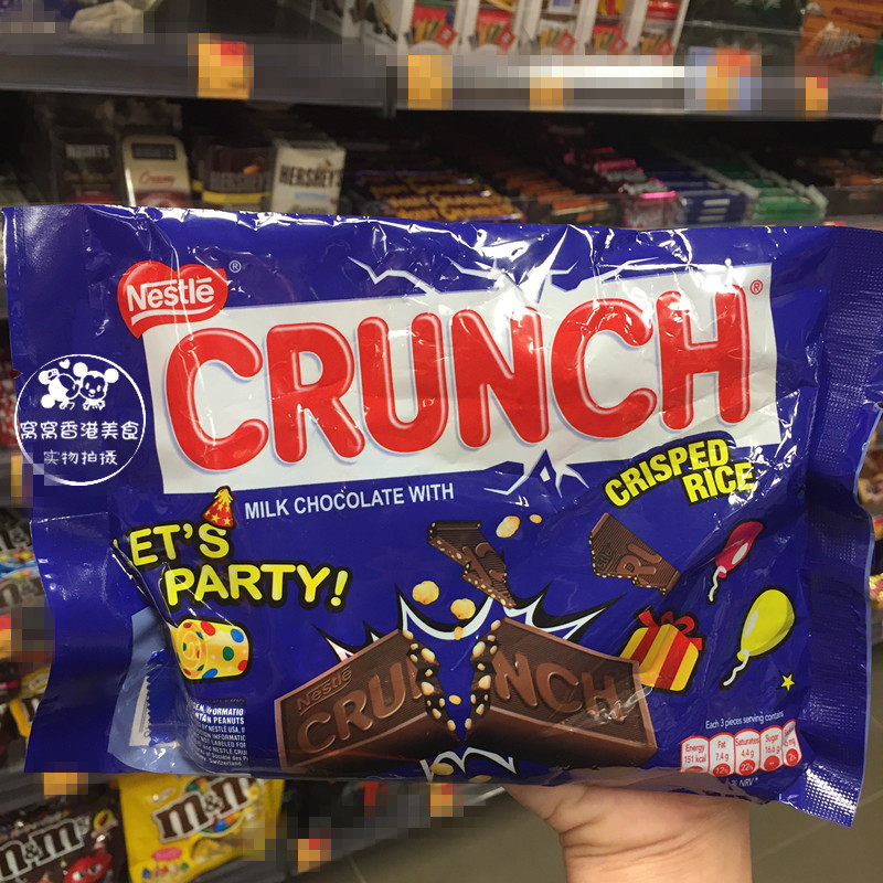 进口_香港代购美国进口nestle雀巢 crunch 迷你甘脆巧克力袋装 140g