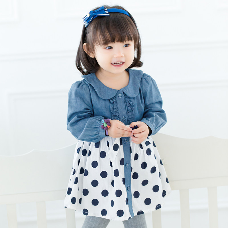 女宝宝牛仔裙1岁3潮0公主2017新款2韩版小女孩裙子童装女童连衣裙