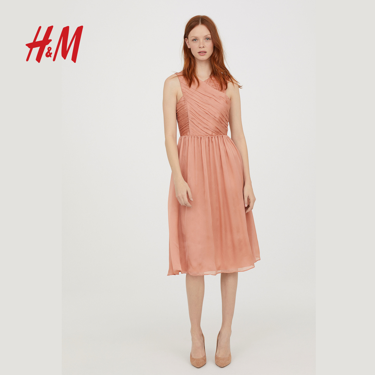 女礼服h_h&m女装2018年新款 垂褶礼服连衣裙 hm0623745优惠券