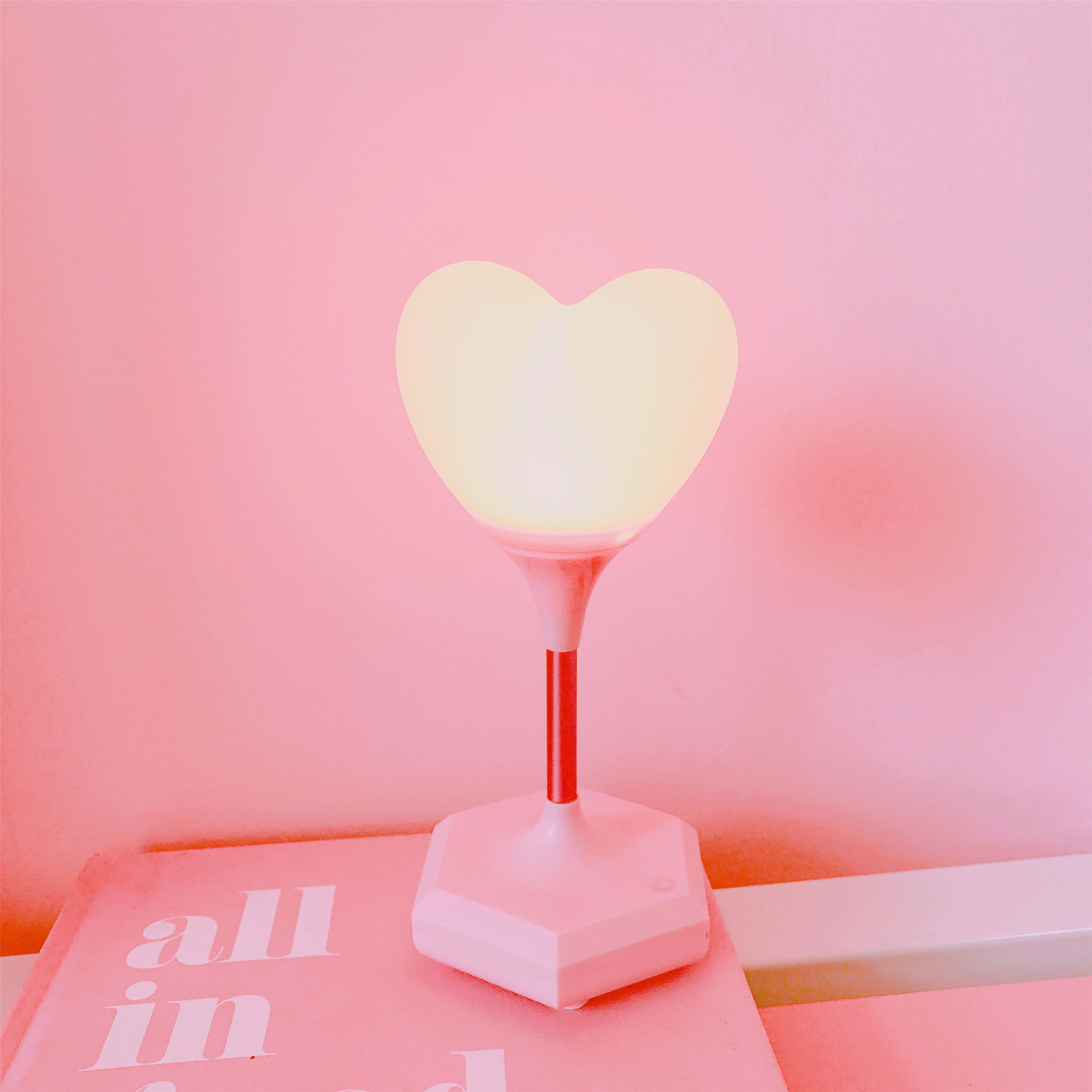 少女心 可爱粉 房间_韩风少女心软妹可爱粉色爱心小夜灯房间装饰usb小