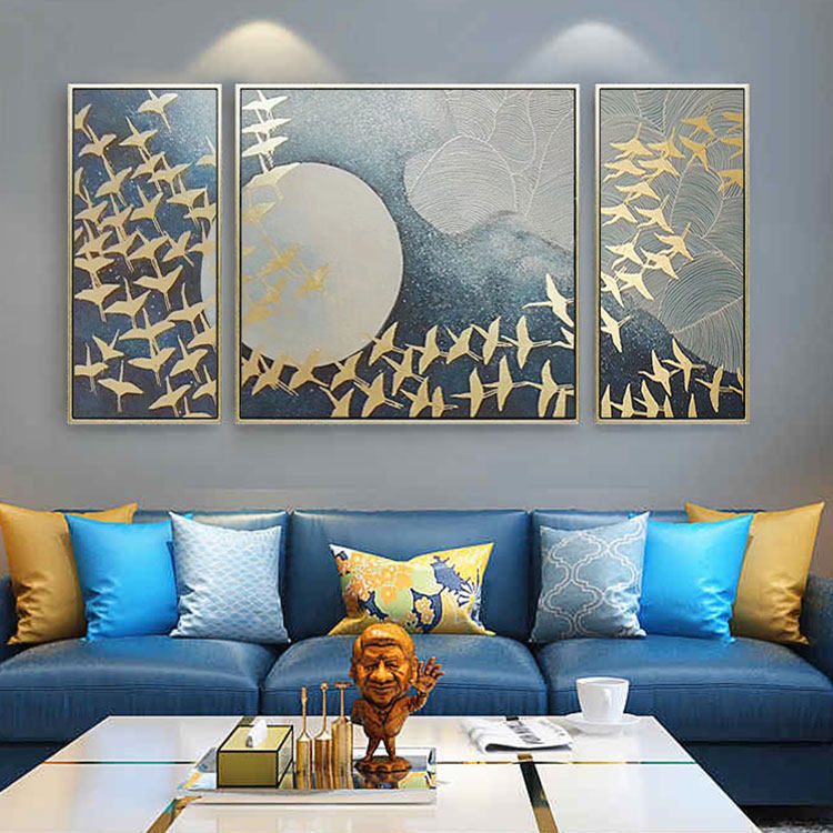 客厅油画装饰画手绘抽象画手工简约现代欧式