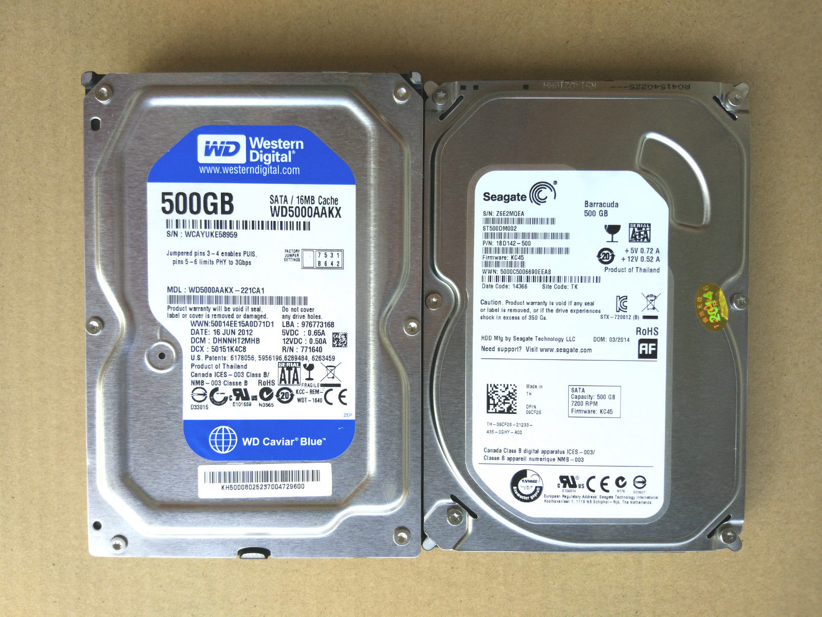 500g机械 西数_希捷500g硬盘薄盘 wd/西数500g蓝盘台式机机械硬盘7200