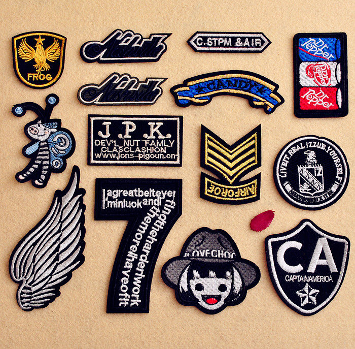 徽章羽绒服布贴补丁贴 衣服裤子装饰牛仔贴布 可熨烫刺绣贴花优惠券