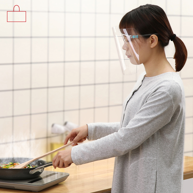 防护面具_炒菜面具防油面罩女士厨房做饭神器防油溅防油烟透明挡板