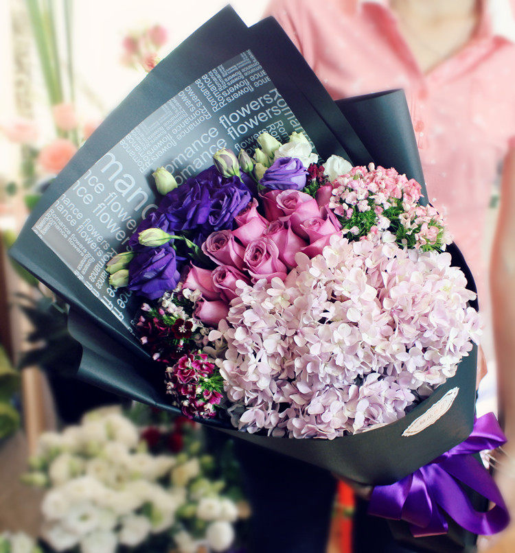 三明花店生日送花19朵粉玫瑰鲜花速递同城漳州龙岩怀仁县求婚预定