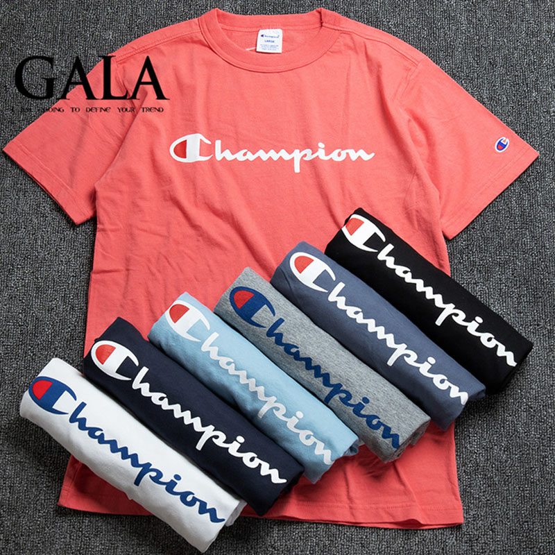 t恤男_日版champion短袖冠军t恤草写logo字母男女情侣款半袖潮牌正品