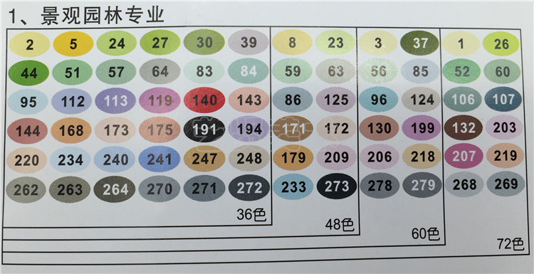 法卡勒finecolor二代酒精性马克笔景观园林专业36 48 60 72色包邮