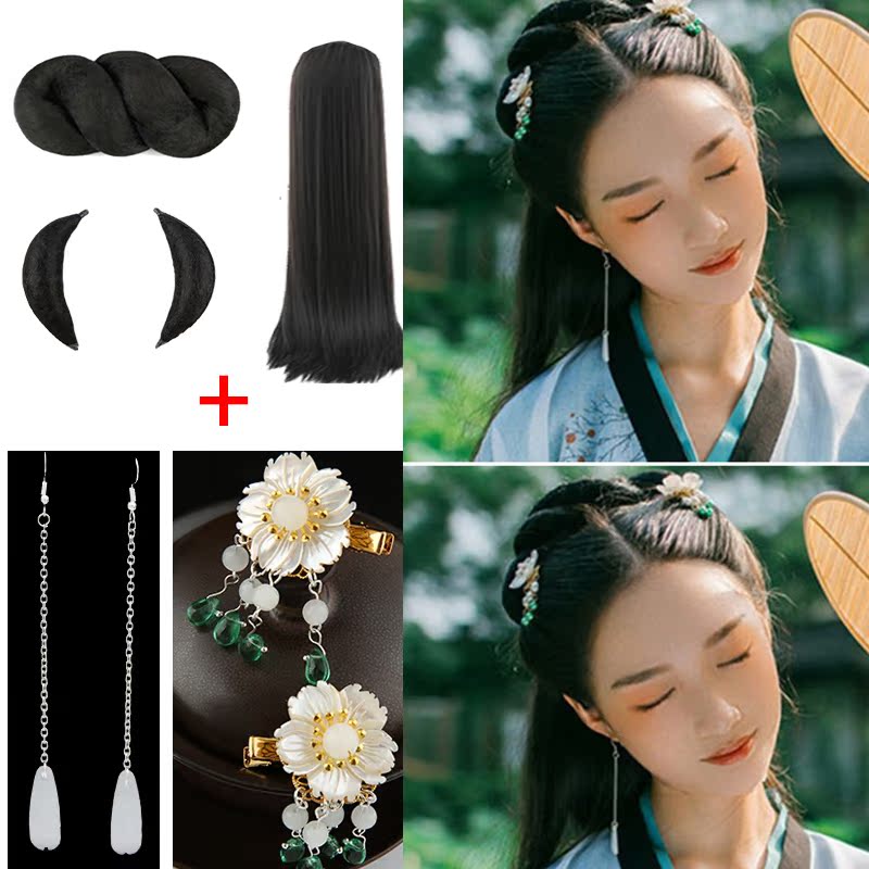 特价古装头饰假发_古装汉服假发头饰复古流苏发簪子发夹花朵发饰配饰