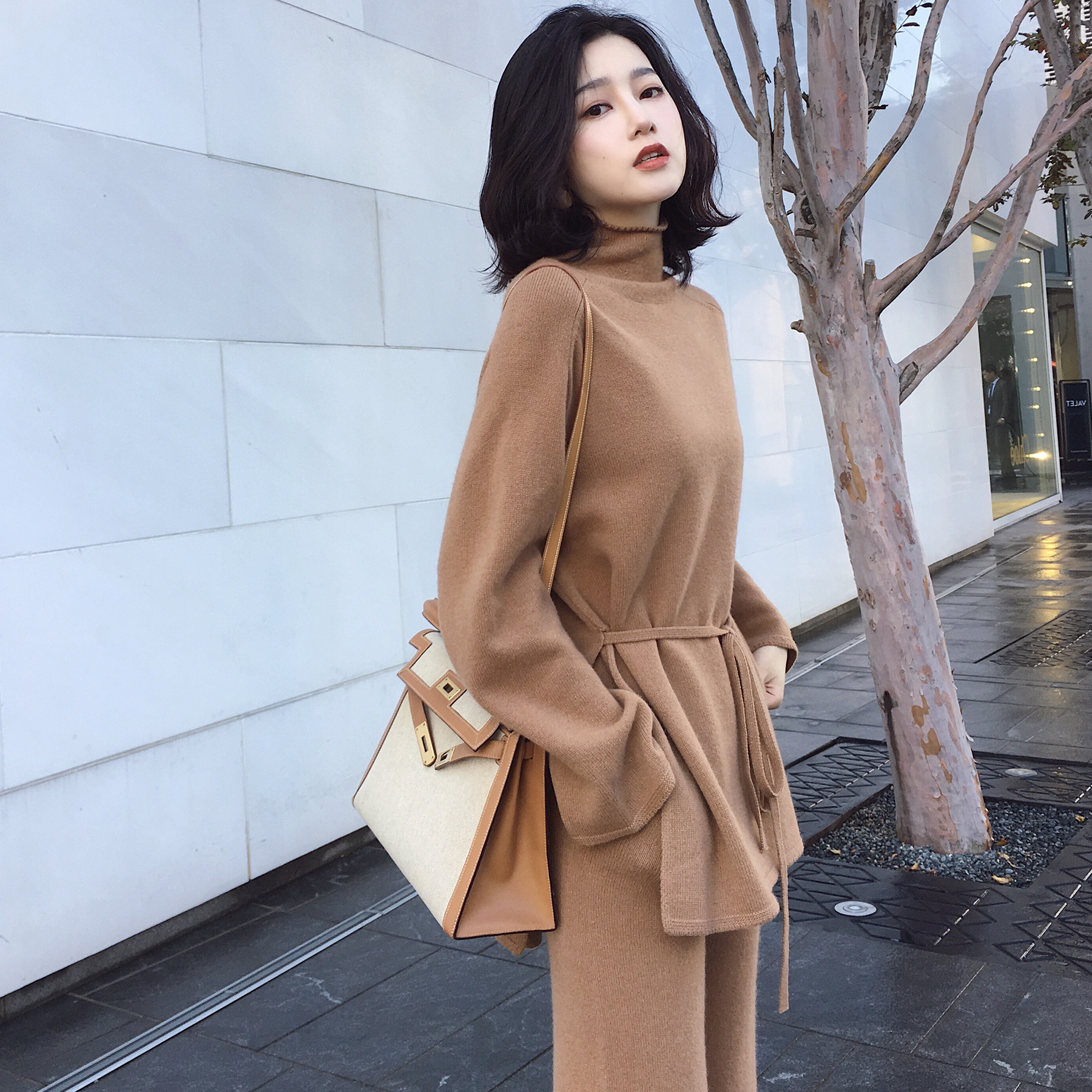 大码女装2018春装新款胖mm洋气时尚套装减龄