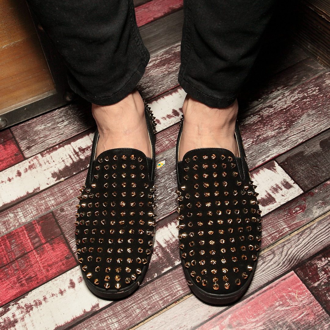 朋克铆钉鞋欧美个性铆钉男鞋潮鞋夏季透气乐福