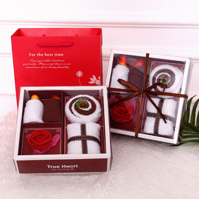 创意蛋糕毛巾礼盒