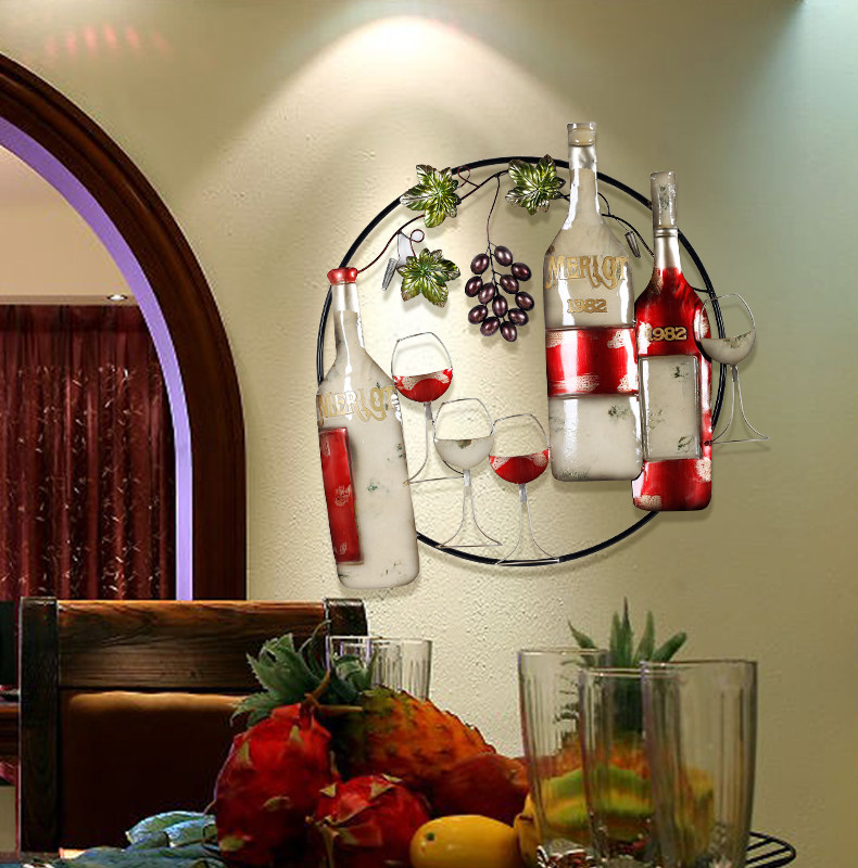 酒瓶造型立体铁艺壁饰酒吧餐厅墙面墙上装饰品酒店酒廊墙壁挂饰品