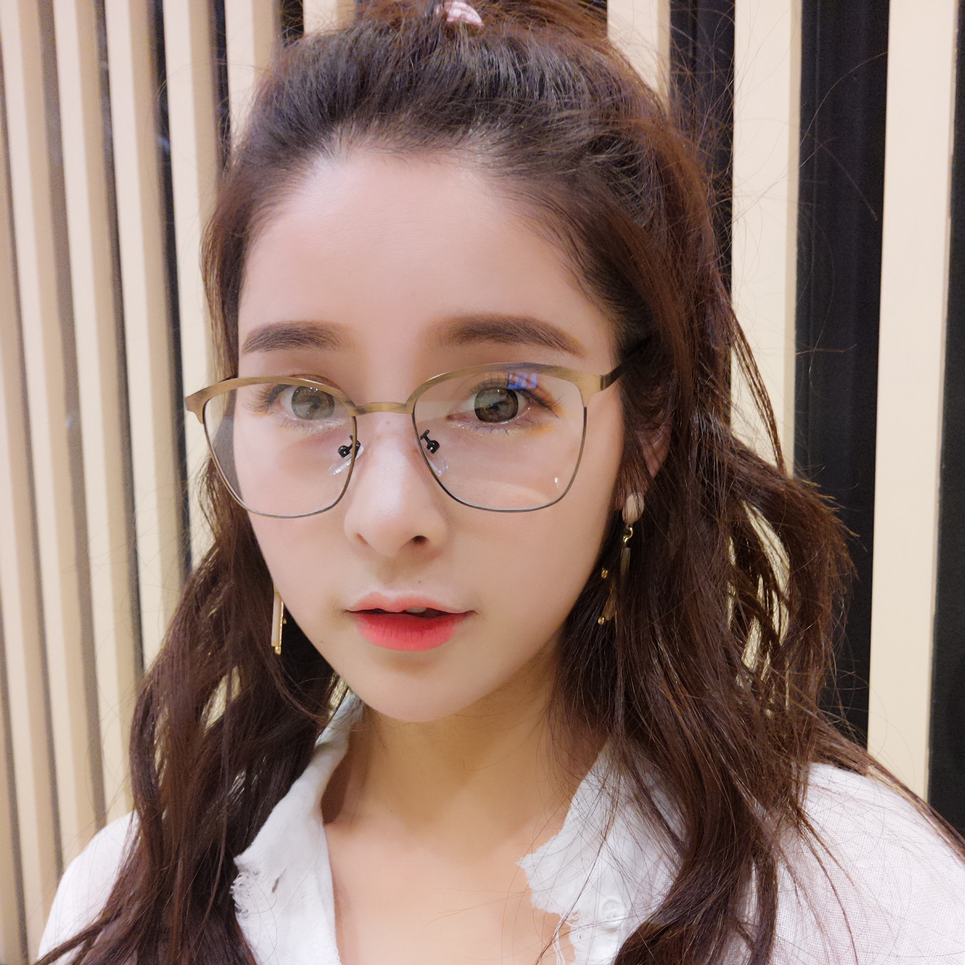 2017新款金属方形韩国平光眼镜女圆脸复古眼镜架女近视眼镜