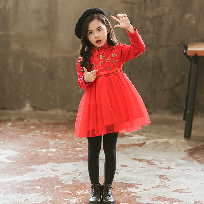 特价红裙子冬女童6岁