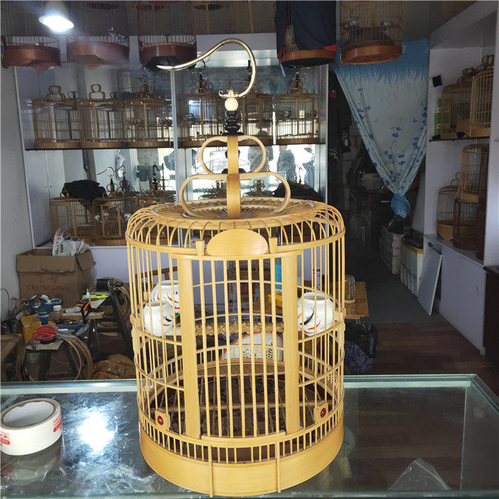 一折画眉鸟笼川笼_四川手工鸟笼 精品川笼画眉笼全套配齐 底圈贴青