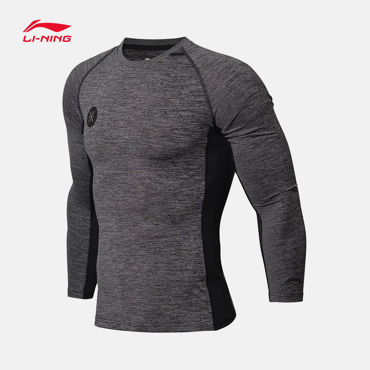李宁长袖t恤男士2018新款韦德系列运动衣圆领修身上衣春季运动服