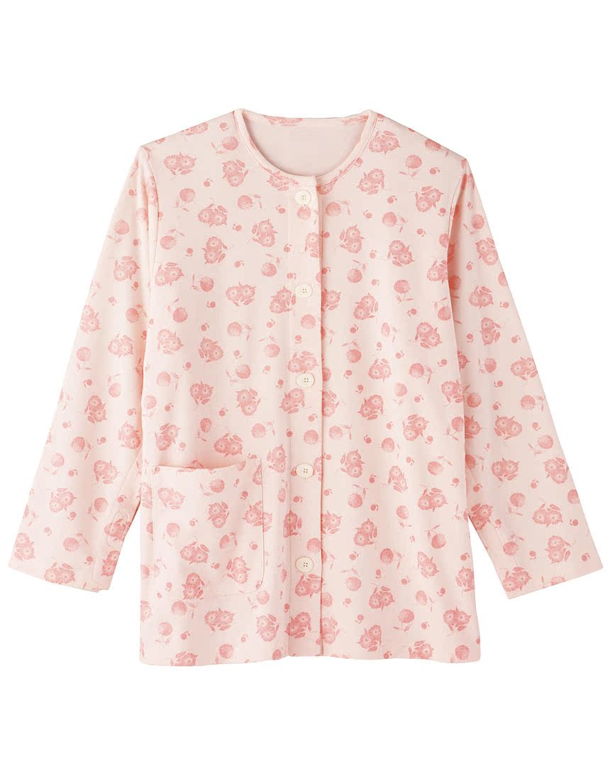 日本华歌尔女春秋棉质圆领印花舒适起居服休闲家居服睡衣dna590