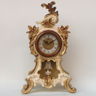 大号创意客厅座钟欧式复古田园钟表现代台钟个性艺术装饰石英坐钟