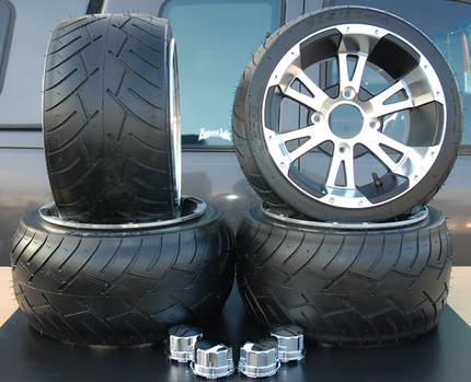 喇叭花 10寸沙滩车轮毂 铝合金轮毂钢圈 大公牛沙滩车改装后轮毂_7折