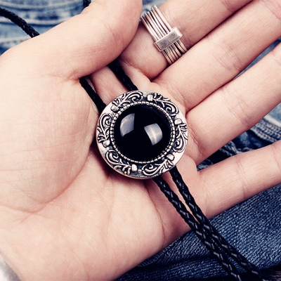 剪夏 线环领带 bolo tie 黑玛瑙波洛领带 男女同款 精致小款 包邮