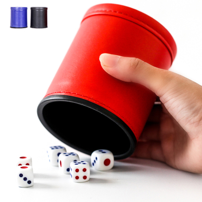 pu皮骰盅骰子组合手动筛盅骰子套装酒吧夜店ktv加厚骰盅色子