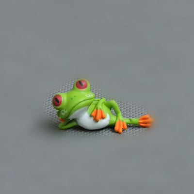 日本正版 亚马逊热带雨林销魂闷骚的绿箭蛙 模型摆件