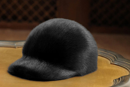 水貂骑士帽男女鸭舌帽棒球帽冬季进口貂毛皮草保暖帽子 包邮_7折现价