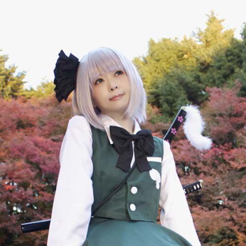 白色假发短cos_银白色短发/东方project 魂魄妖梦 伊扎克 鸢一折 小明