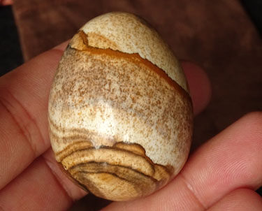 水玉冰魄 天然图画石手把件 风景石鸡蛋原石把玩天然山水画观赏石