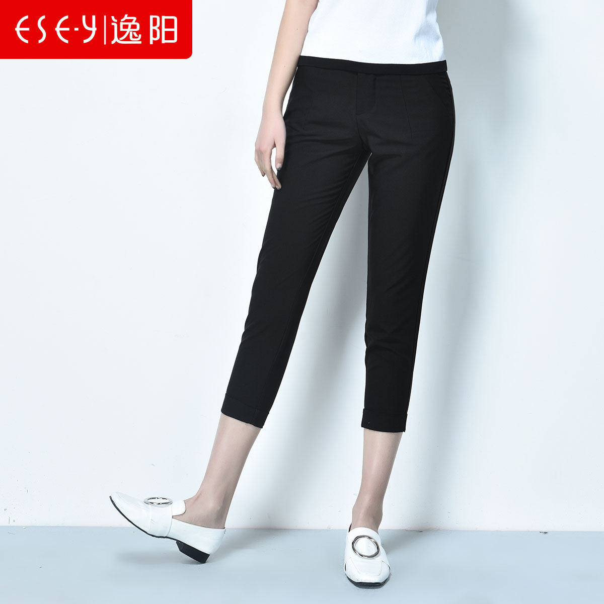 逸阳女裤2017夏新款韩版修身显瘦七分裤休闲女裤特卖0858