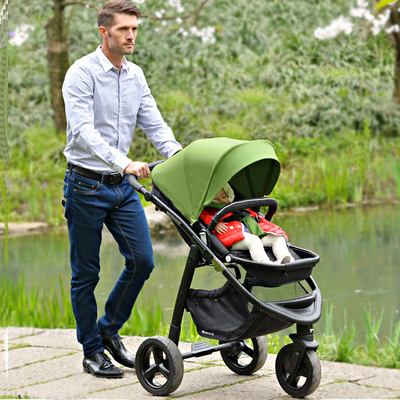 婴儿推车高景观避震宝宝婴儿车可坐躺儿童三轮手推车_双氙车灯改装网