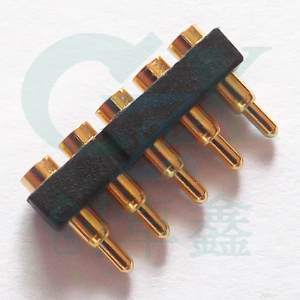 创卓鑫6pin双排弹簧针母座 大电流信号针母座 pogopin 镀金铜顶针_7折