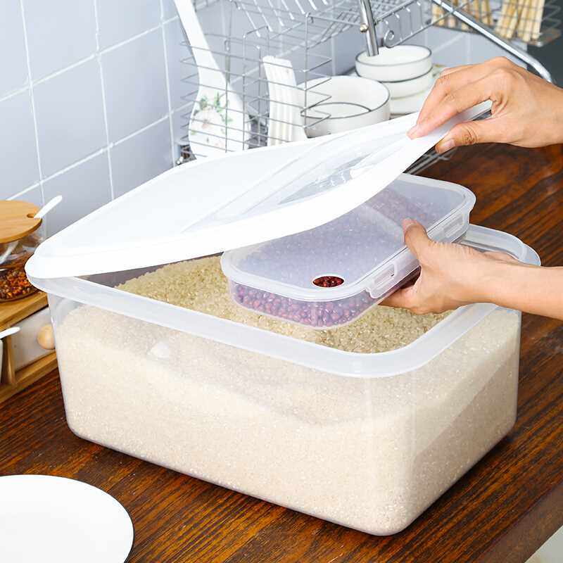 邹振记 米桶装米箱塑料防虫防潮面粉桶厨房储米缸米罐米桶家用8kg_7折