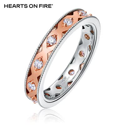 「hof」hearts on fire 18k金pt950铂金钻石戒指/钻戒ua 676