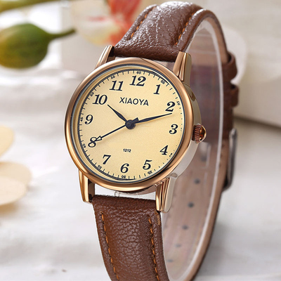 正品筱雅时尚女表经典复古男表休闲石英表潮流情侣皮带手表男女士