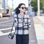 ZZ名品2015秋冬新款欧美秋冬百搭格子羊毛上衣衬衫套头衫zh10065