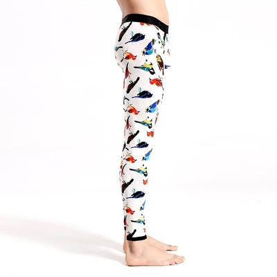 浙江 杭州intouch因他趣秋裤男 花鸟时尚印花保暖裤 秋冬潮男打底裤