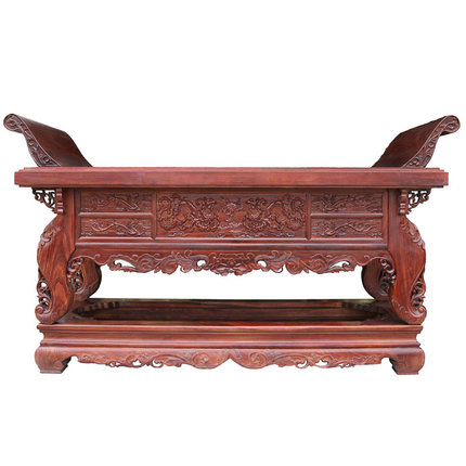 供桌香案佛桌供神案台翘头条案中堂展示架几中式实木黑檀红木家具_7折