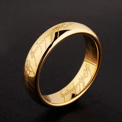复古霸气指环王男士戒指 欧美潮人魔戒钛钢指环宽 单身尾戒食指戒