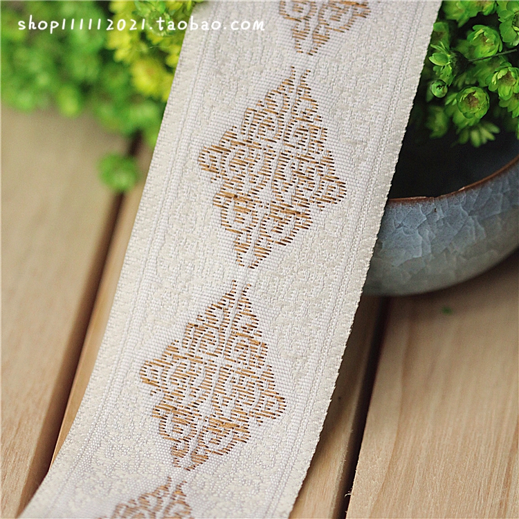 2米起 古风浅粉双边网纱刺绣花边 宽21cm 服装娃衣diy辅料