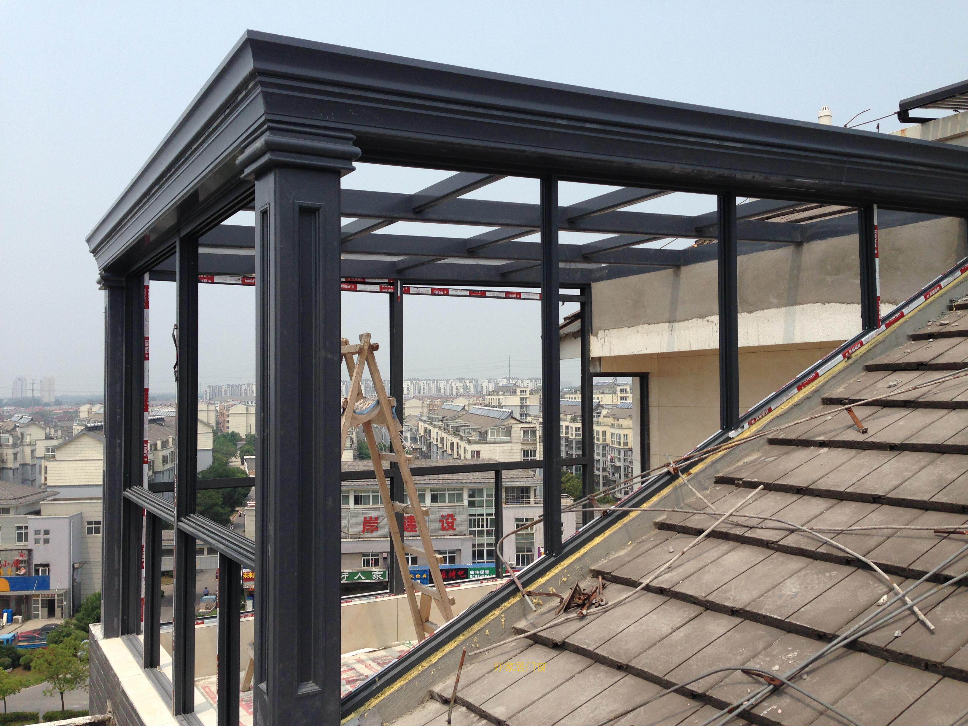 百誉鼎龙阳光房专用型材铝合金豪华罗马柱阳光房平顶玻璃房 ￥680.